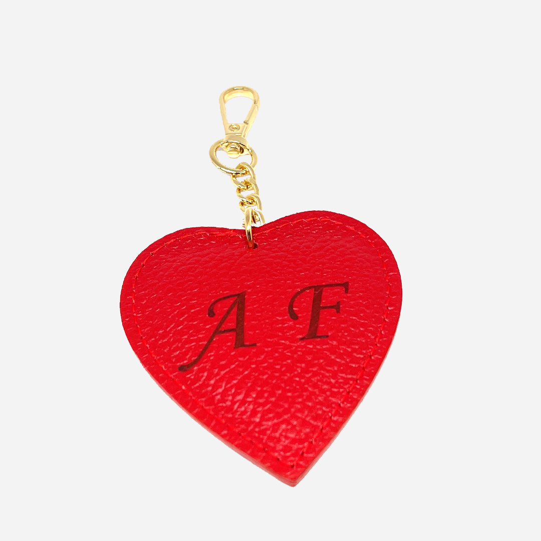 Portachiavi Heart – Pelle Rossa & Dettaglio Dorato