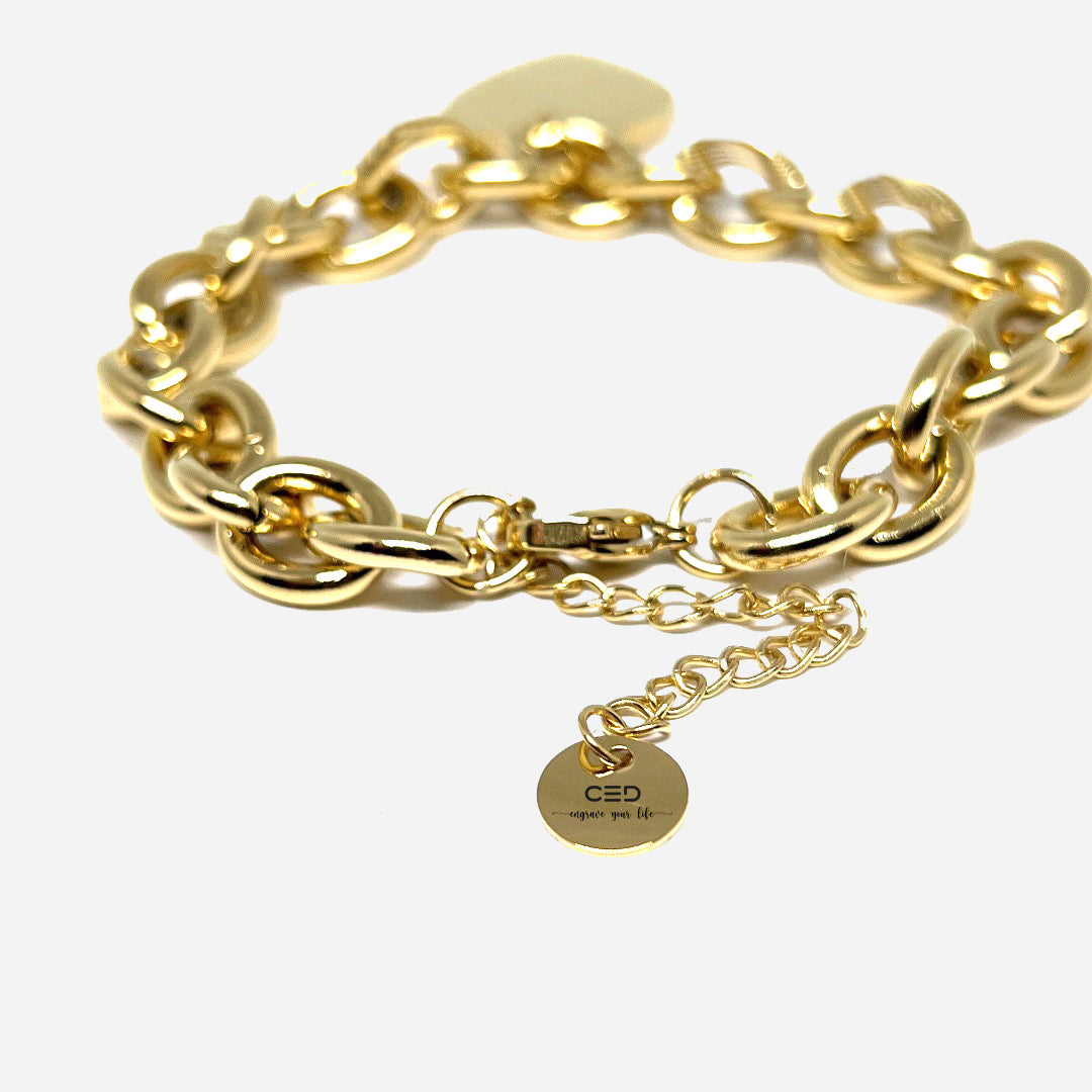 Bracciale Maglia Larga Gold – Cuore & Stile Unico