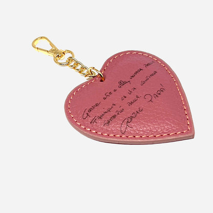 Portachiavi Heart – Pelle Rosa & Dettaglio Dorato