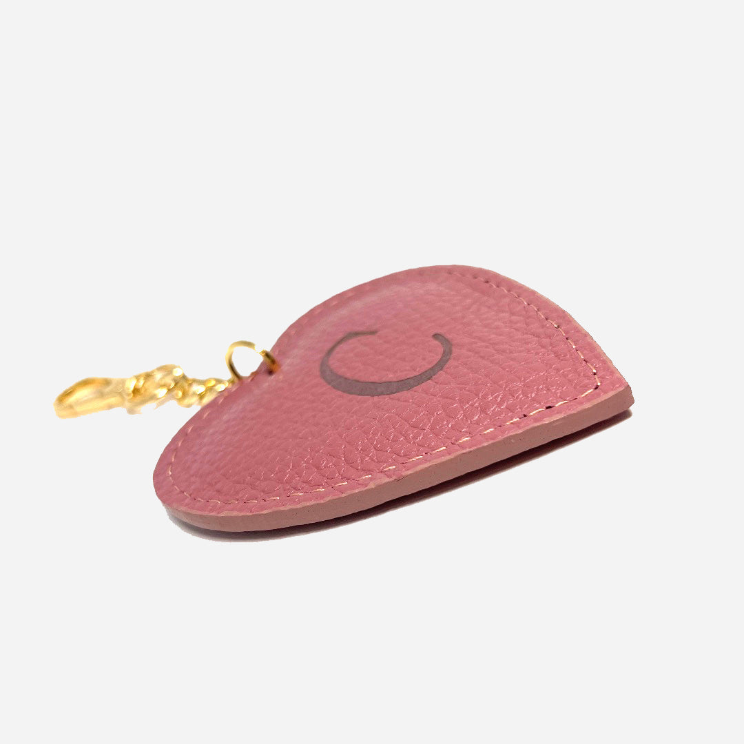 Portachiavi Heart – Pelle Rosa & Dettaglio Dorato