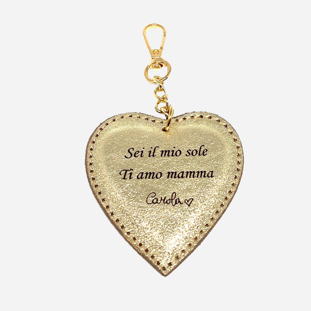 Portachiavi Heart – Pelle Oro & Dettaglio Dorato