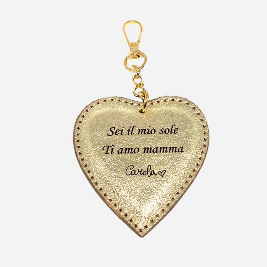 Portachiavi Heart – Pelle Oro & Dettaglio Dorato