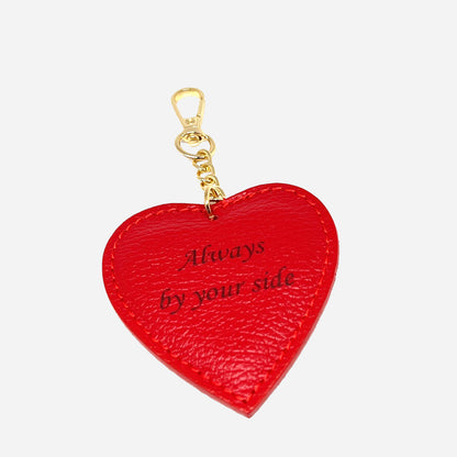 Portachiavi Heart – Pelle Rossa & Dettaglio Dorato