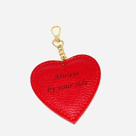 Portachiavi Heart – Pelle Rossa & Dettaglio Dorato