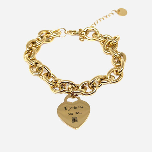 Bracciale Maglia Larga Gold – Cuore & Stile Unico