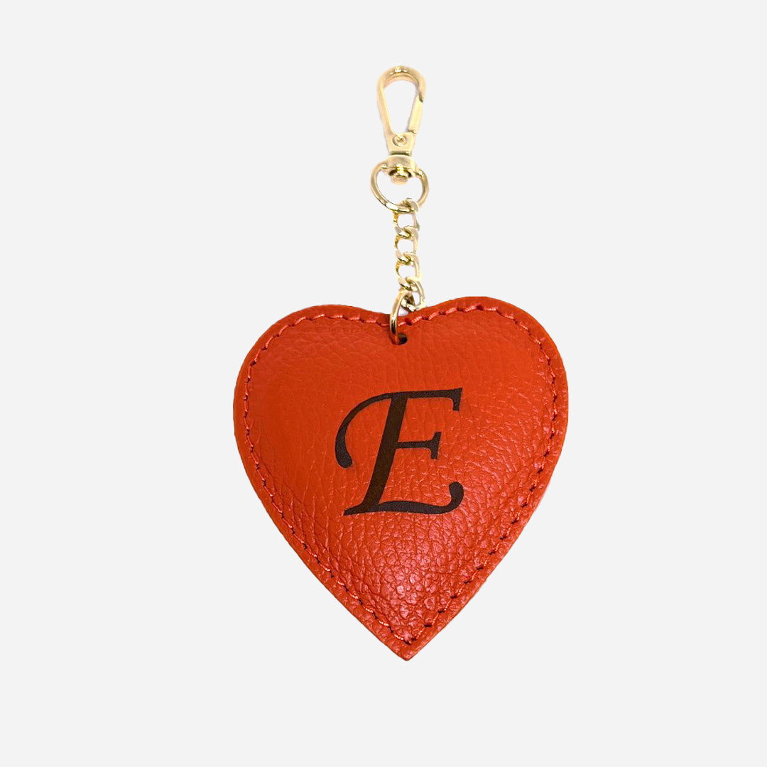 Portachiavi Heart – Pelle Arancione & Dettaglio Dorato